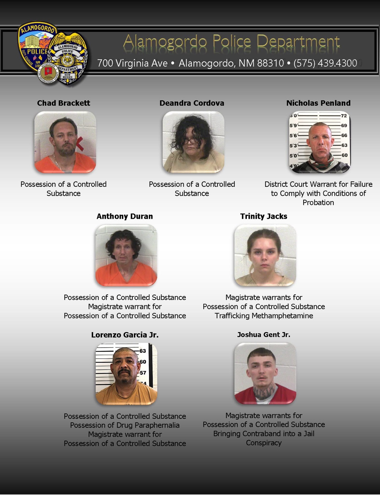 12th Judicial District Fugitive Apprehension and Surveillance Team Nets 13 Arrests