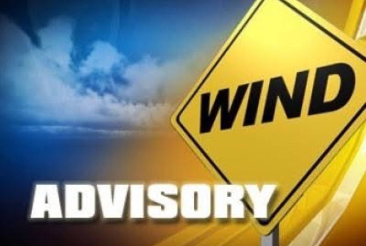 Monday Wind Advisory and Red Flag Warning Noon to 8 pm