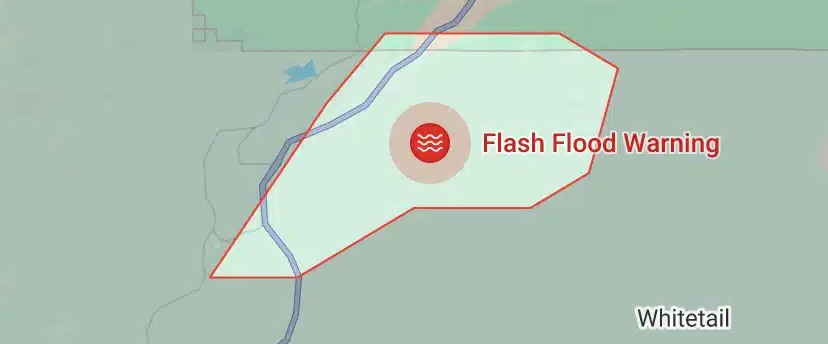 Flash Flood Warning for Salt Fire Burn Scar 6-23-25 till 4 pm