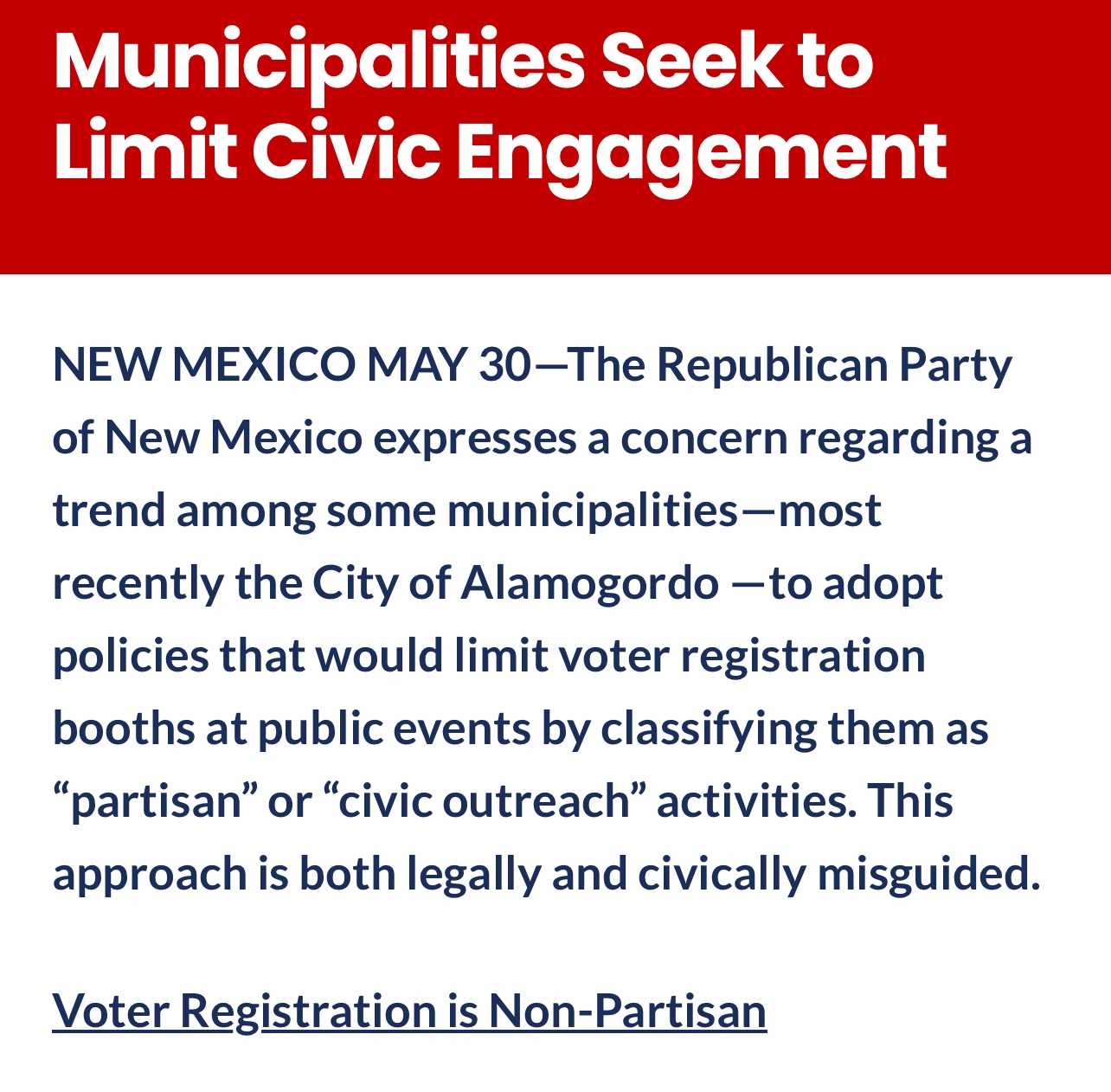 New Mexico Republican Chair Challenges Alamogordo Event Rules