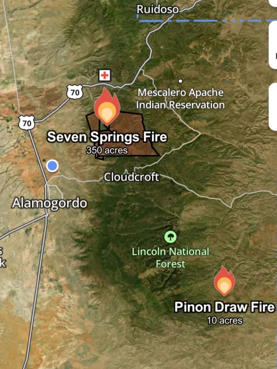 Seven Springs Fire Mescalero Evacuations Lifted, Pinon Draw Fire Contained