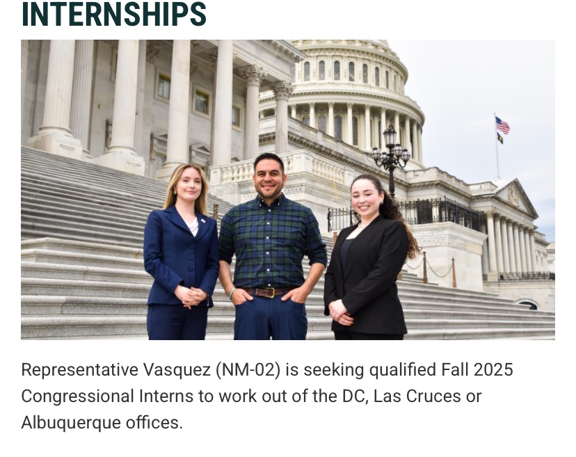 Congressman Gabe Vasquez Seeks Interns – Applications Being Accepted