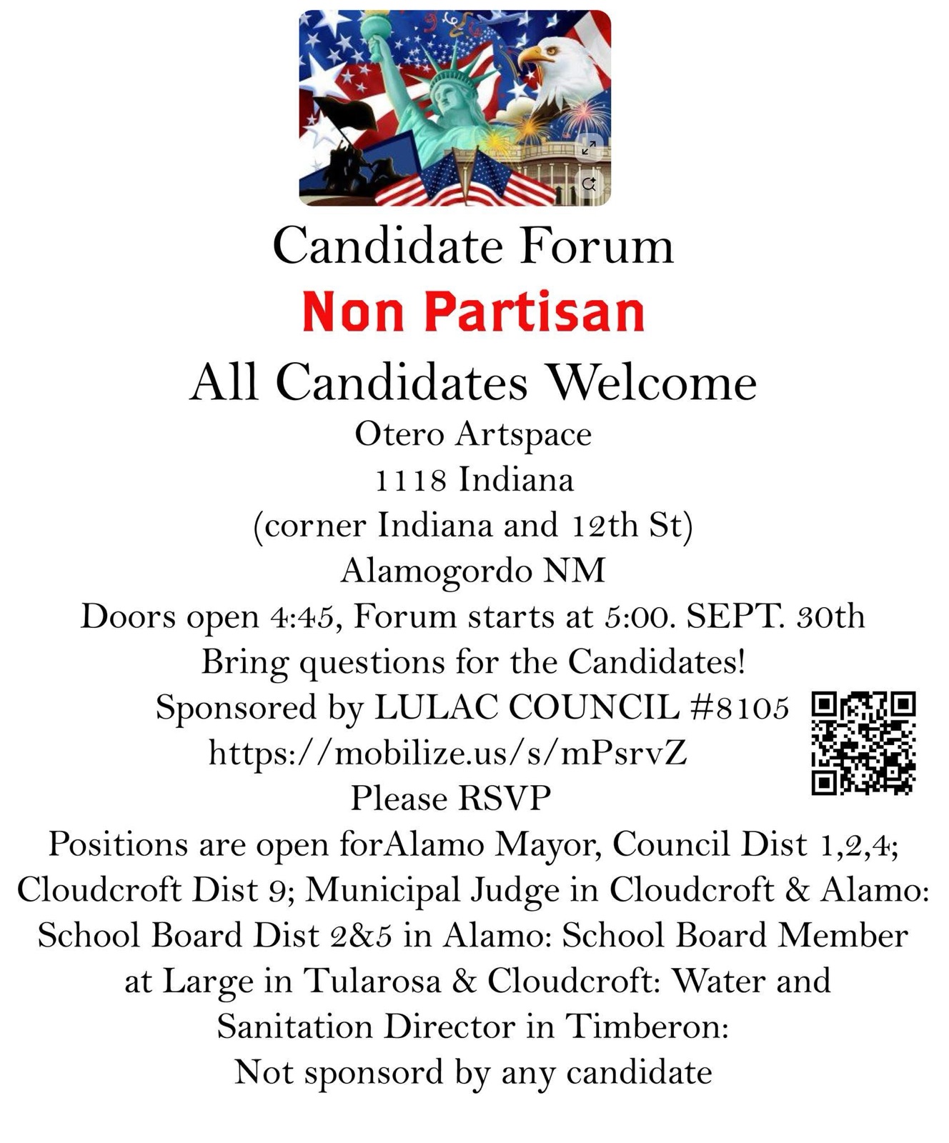 Community Voices to Take Center Stage at Nonpartisan Candidate Forum Hosted by LULAC #8105