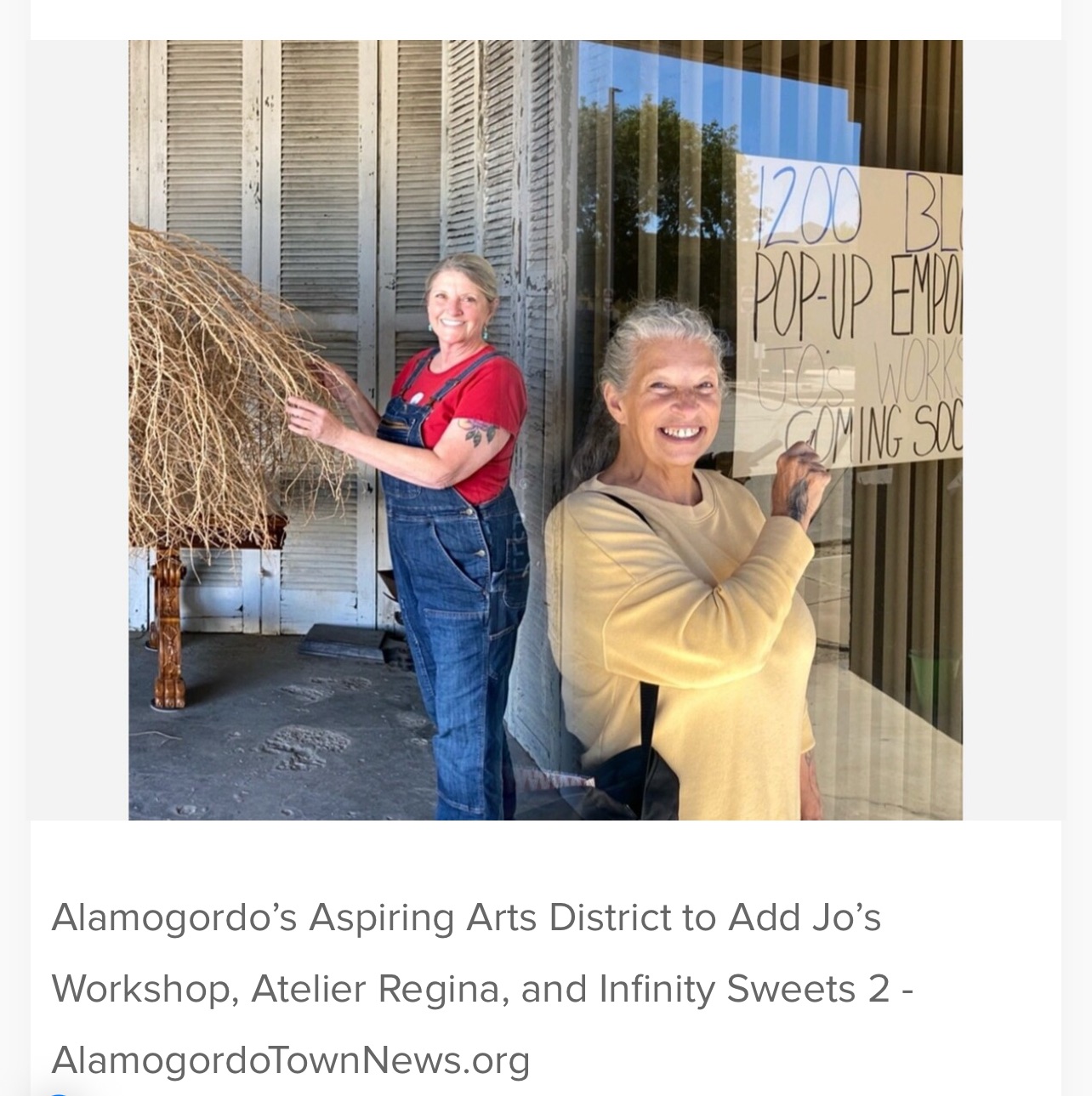 Alamogordo’s Aspiring Arts District to Add Jo’s Workshop, Atelier Regina, and Infinity Sweets 2