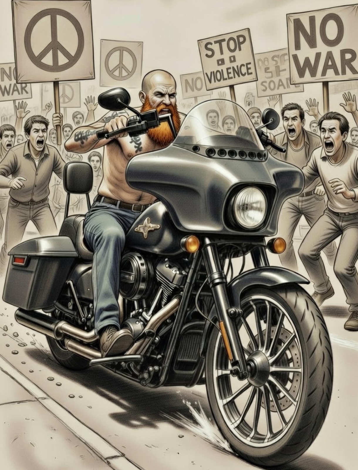 Incident Reported at Alamogordo Protest: Motorcyclist Allegedly Attempts to Strike Demonstrators