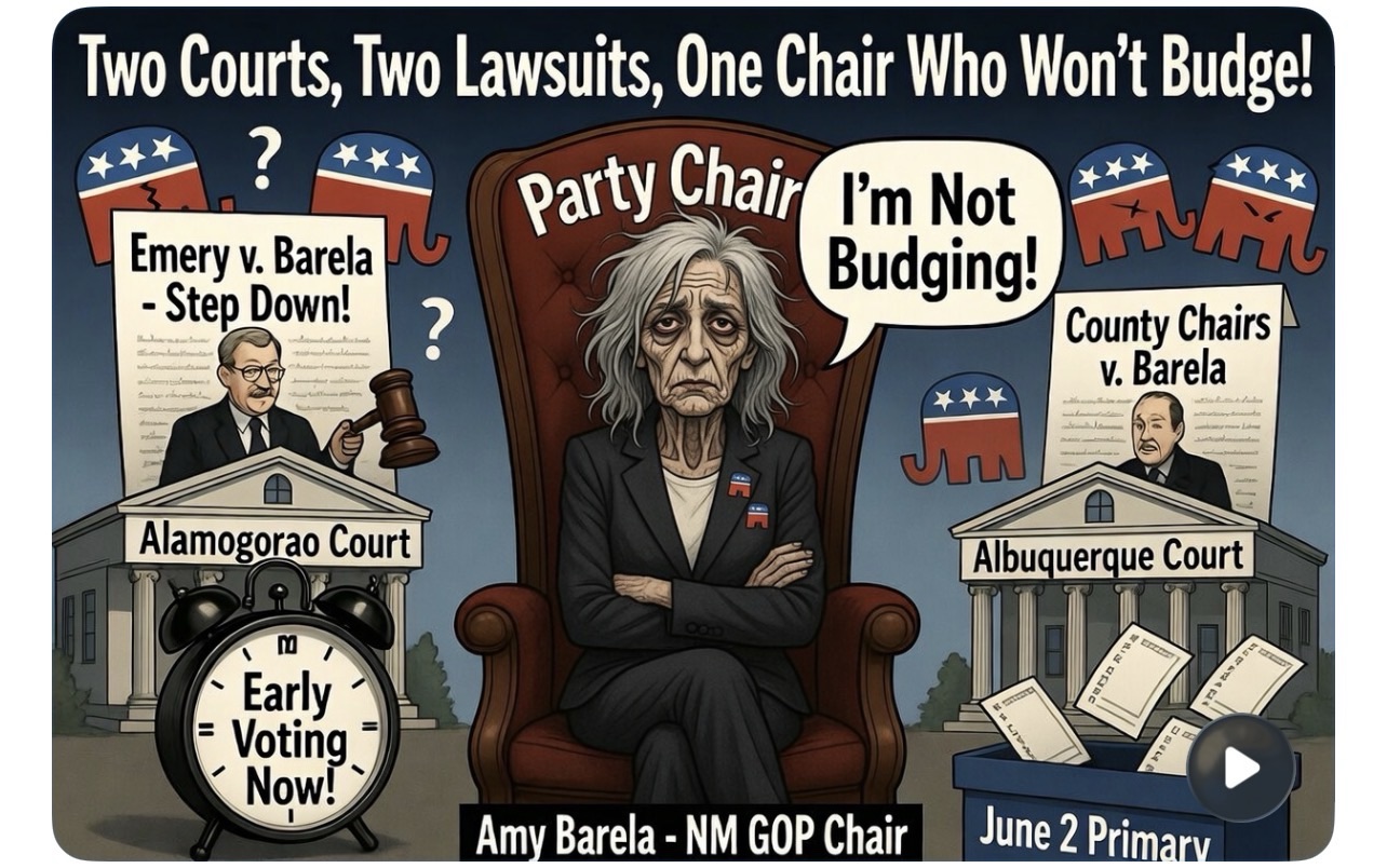 Two Courts, Two Lawsuits, One Chair Who Won’t Budge: The Barela Legal Battle Comes Into Full View – A Clock ticking