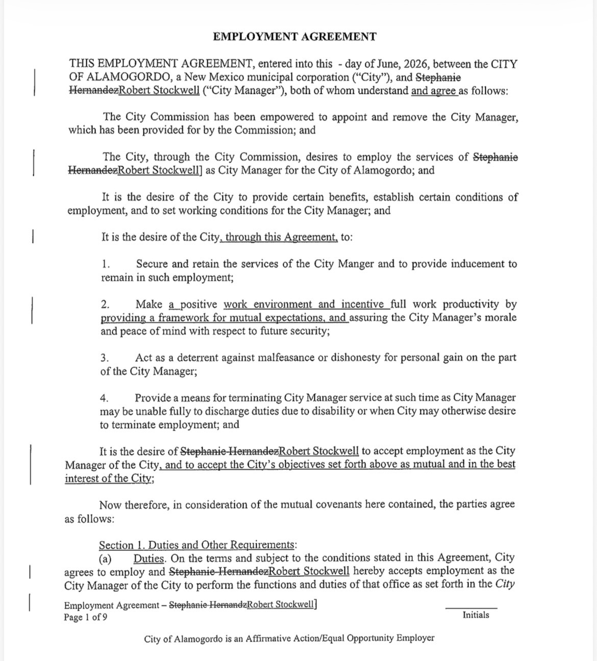Fact Check: Alamogordo City Commissioner Rardin Said Six City Manager Contracts Were ‘the Same.’ The City’s Own Records Contradict Him