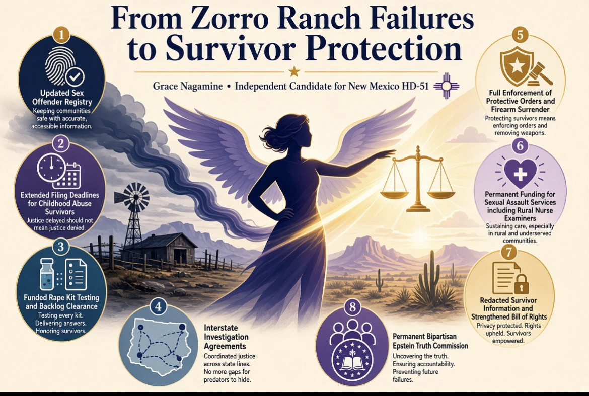 Abuse Survivor Grace Nagamine Running for HD 51 Turns Zorro Ranch Failures Into a Plan to Protect New Mexicans